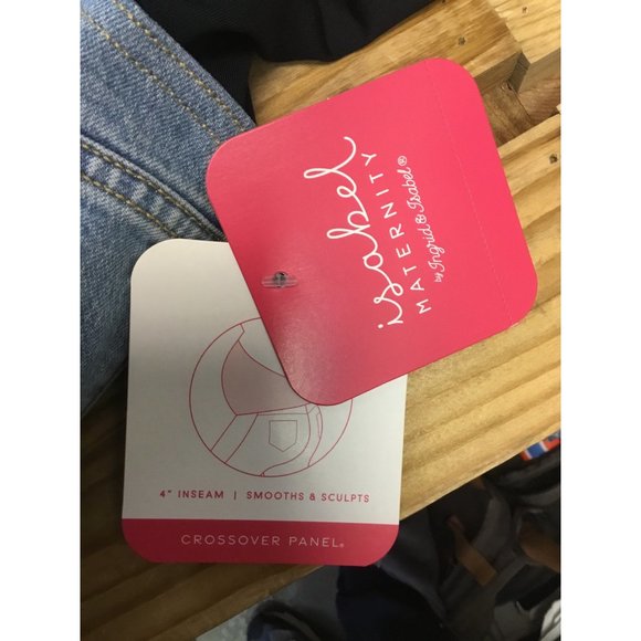 Over Belly Midi Maternity Jean Shorts - Isabel Maternity by Ingrid & Isabel size - Picture 4 of 6